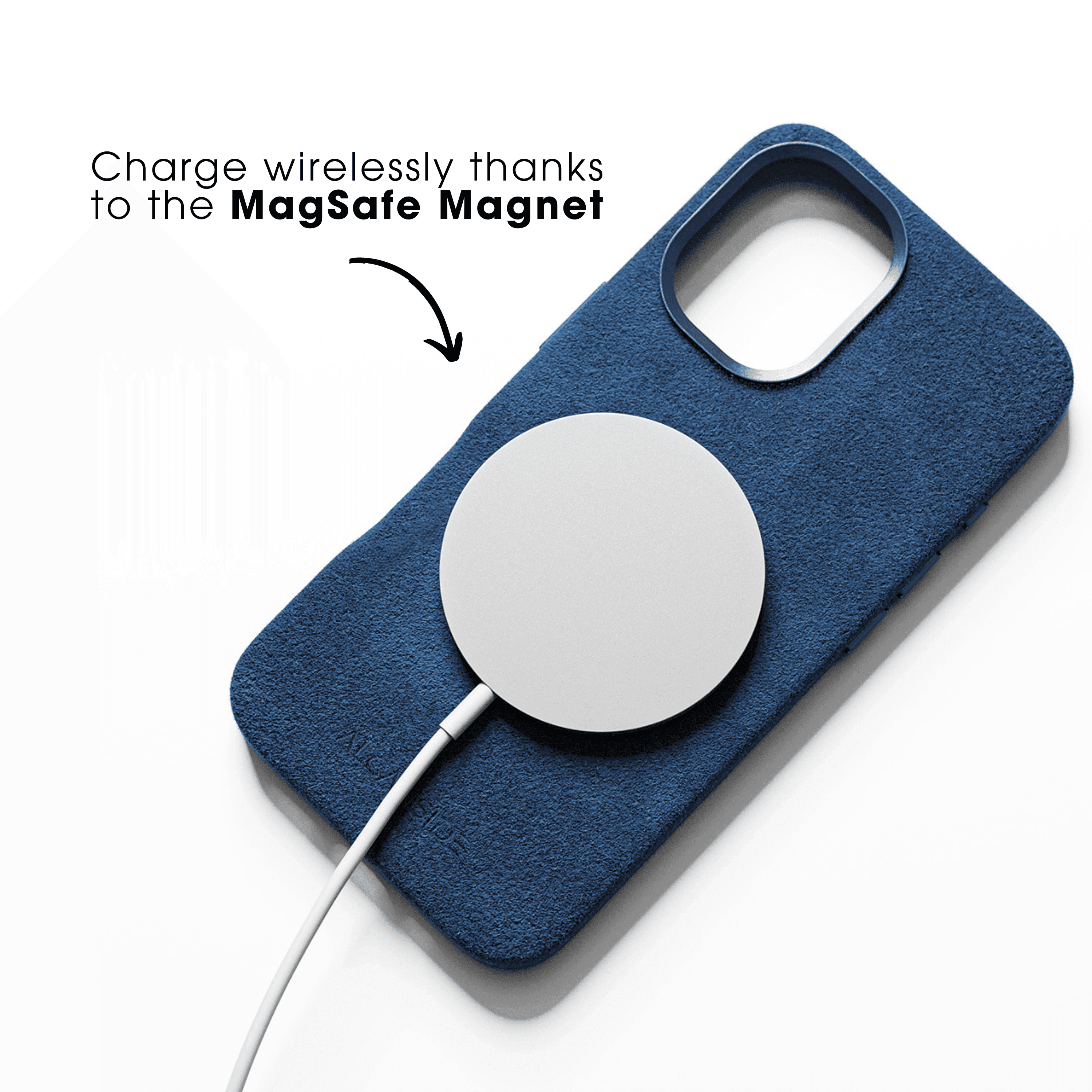 iPhone 16e - Alcantara Case - Ocean blue