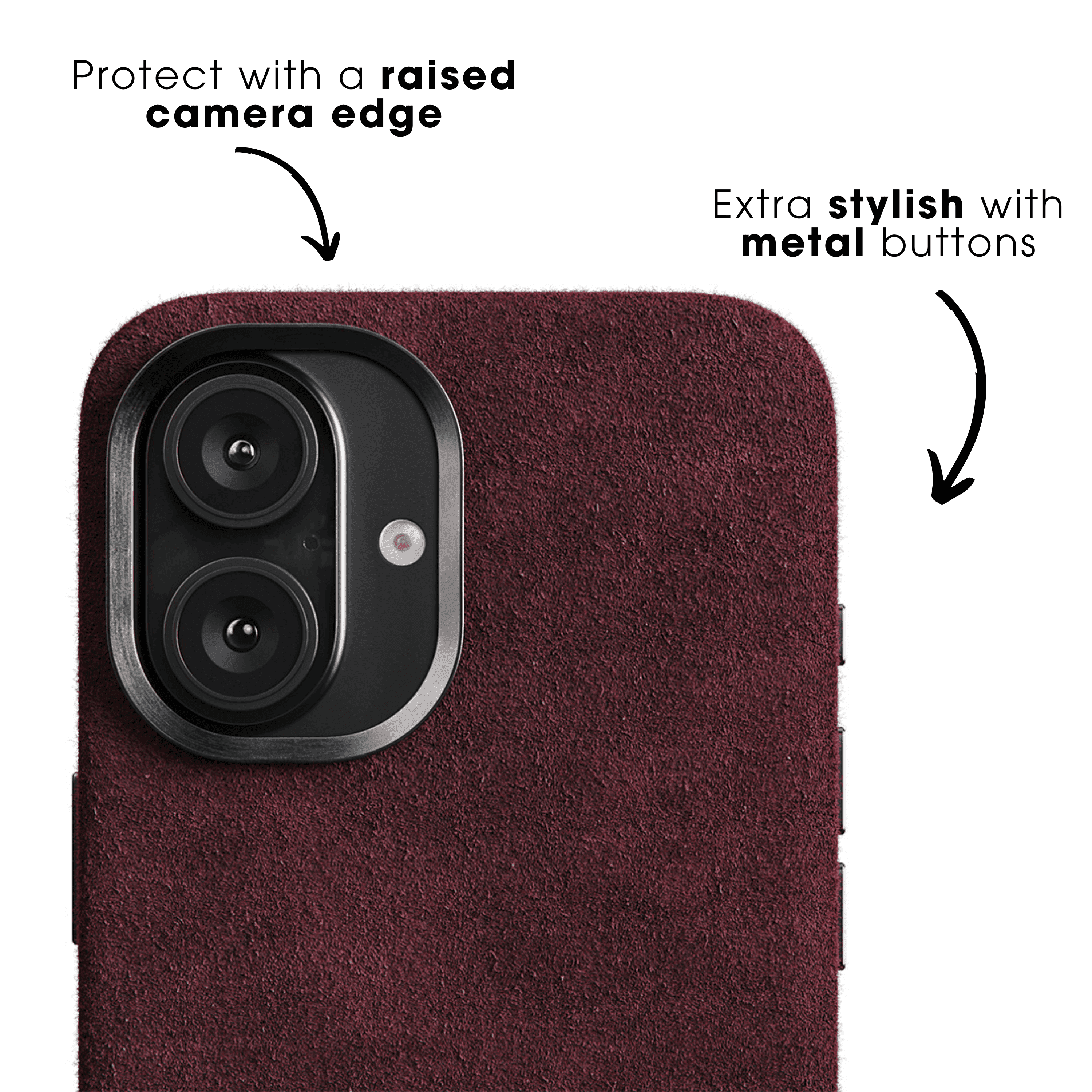 iPhone 16 - Alcantara Case - Wine Red