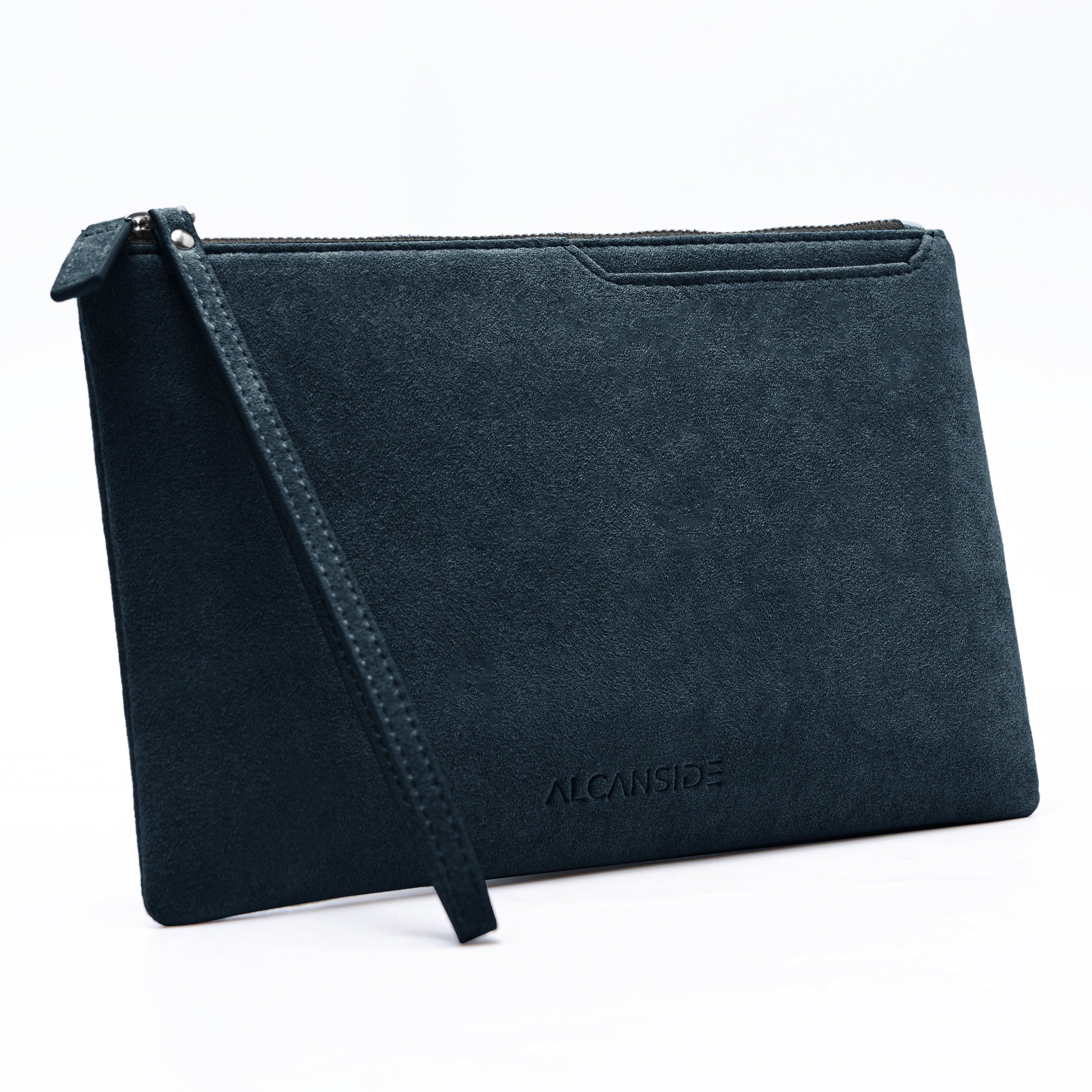 Alcantara Pouch - Navy Blue