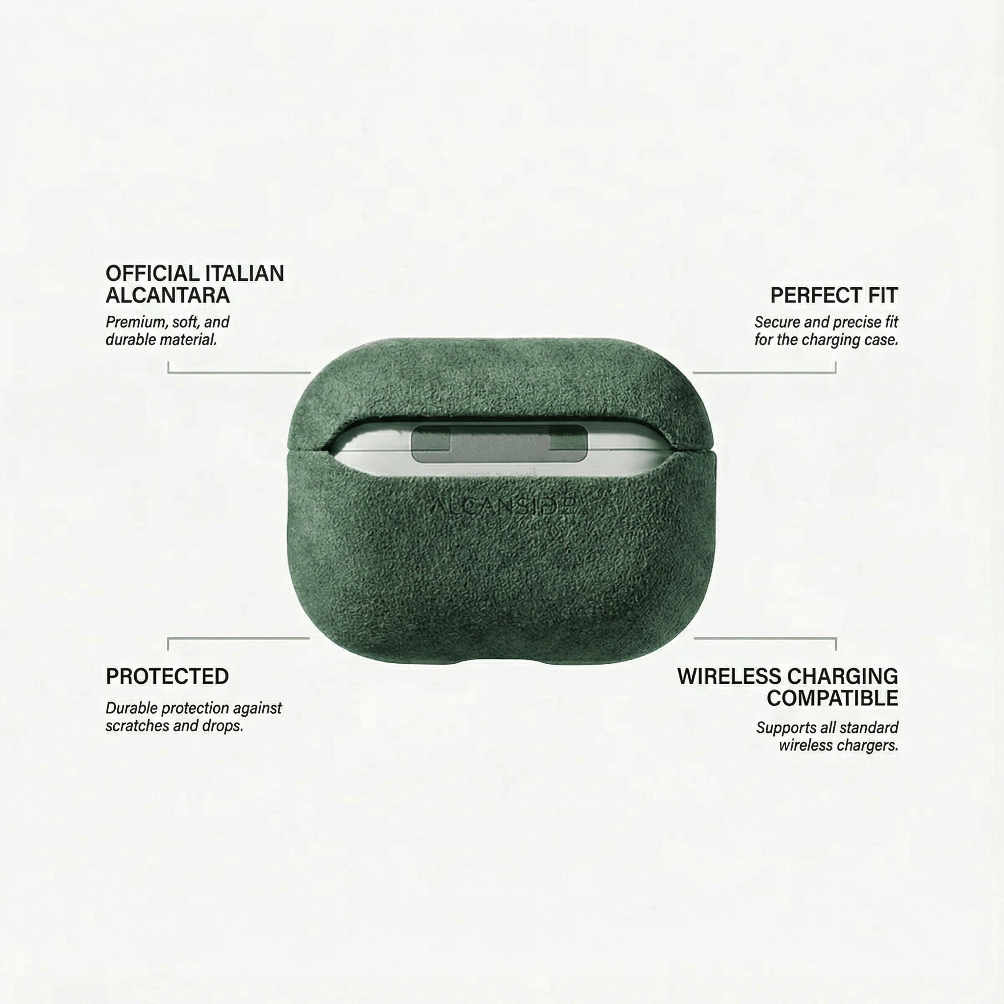 AirPods Pro (2nd Generation) Alcantara Case - Midnight Green - Alcanside