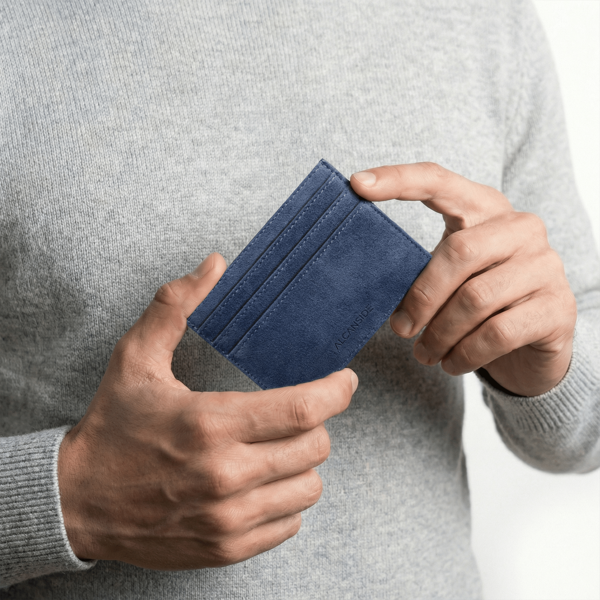 Alcantara Card Wallet - Ocean Blue - Alcanside