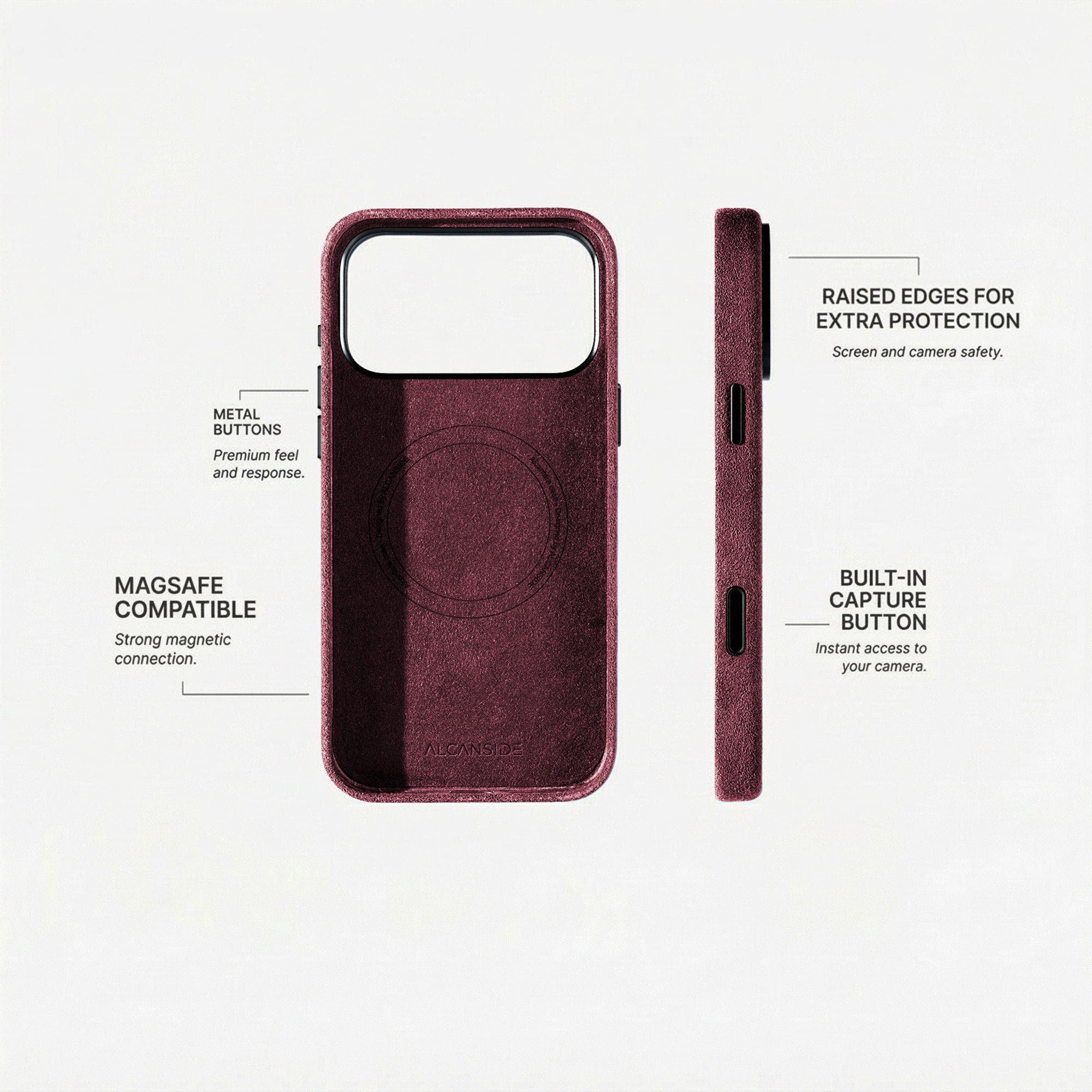 iPhone 17 Pro Max - Alcantara Case - Wine Red