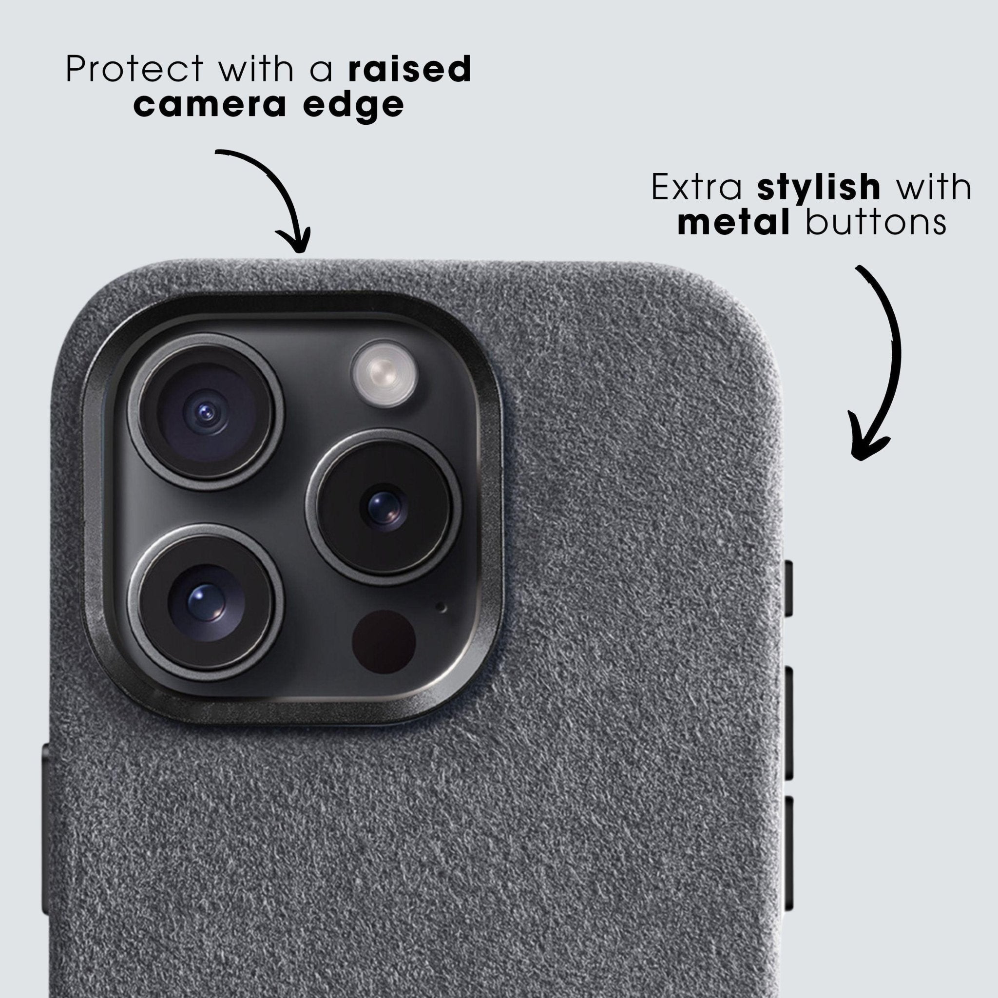 iPhone 15 Pro - Alcantara Case - Nardo Gray - Alcanside