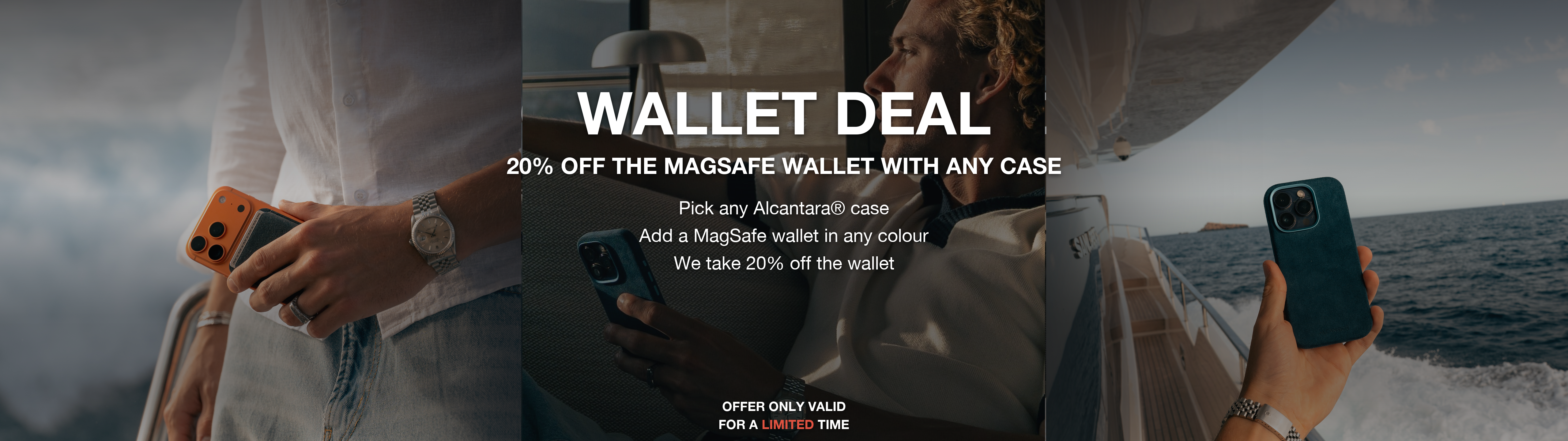 Wallet deal, 20% off the MagSafe wallet with any Alcantara case