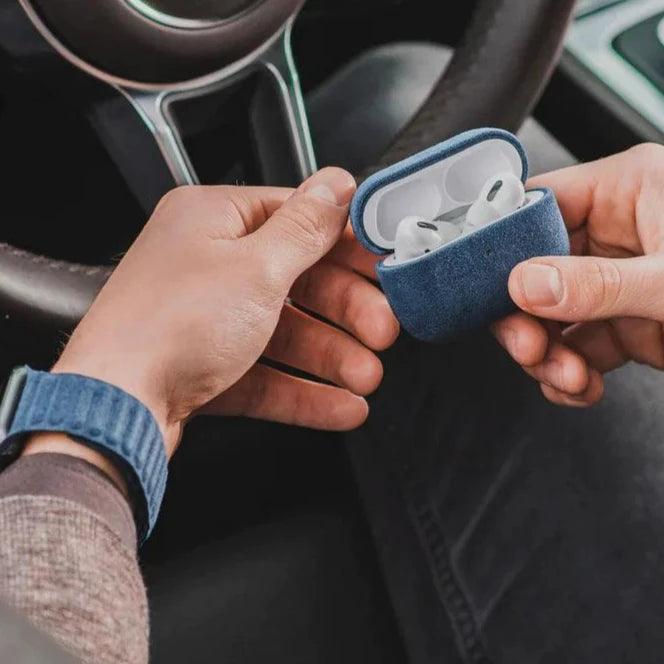 AirPods 1/2 Gen Alcantara Case - Ocean Blue - Alcanside