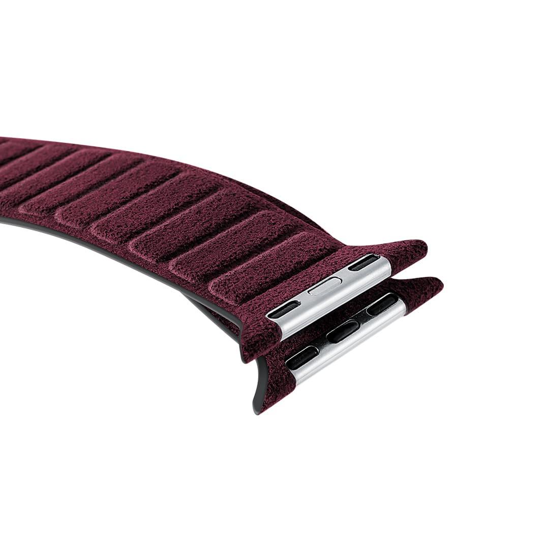 Alcantara Apple Watch Band - Wine Red - 42/44/45/46mm & Ultra (49mm)