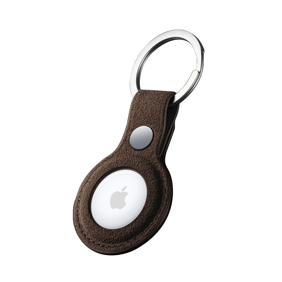 Alcantara AirTag Key Ring - Chocolate Brown - Alcanside