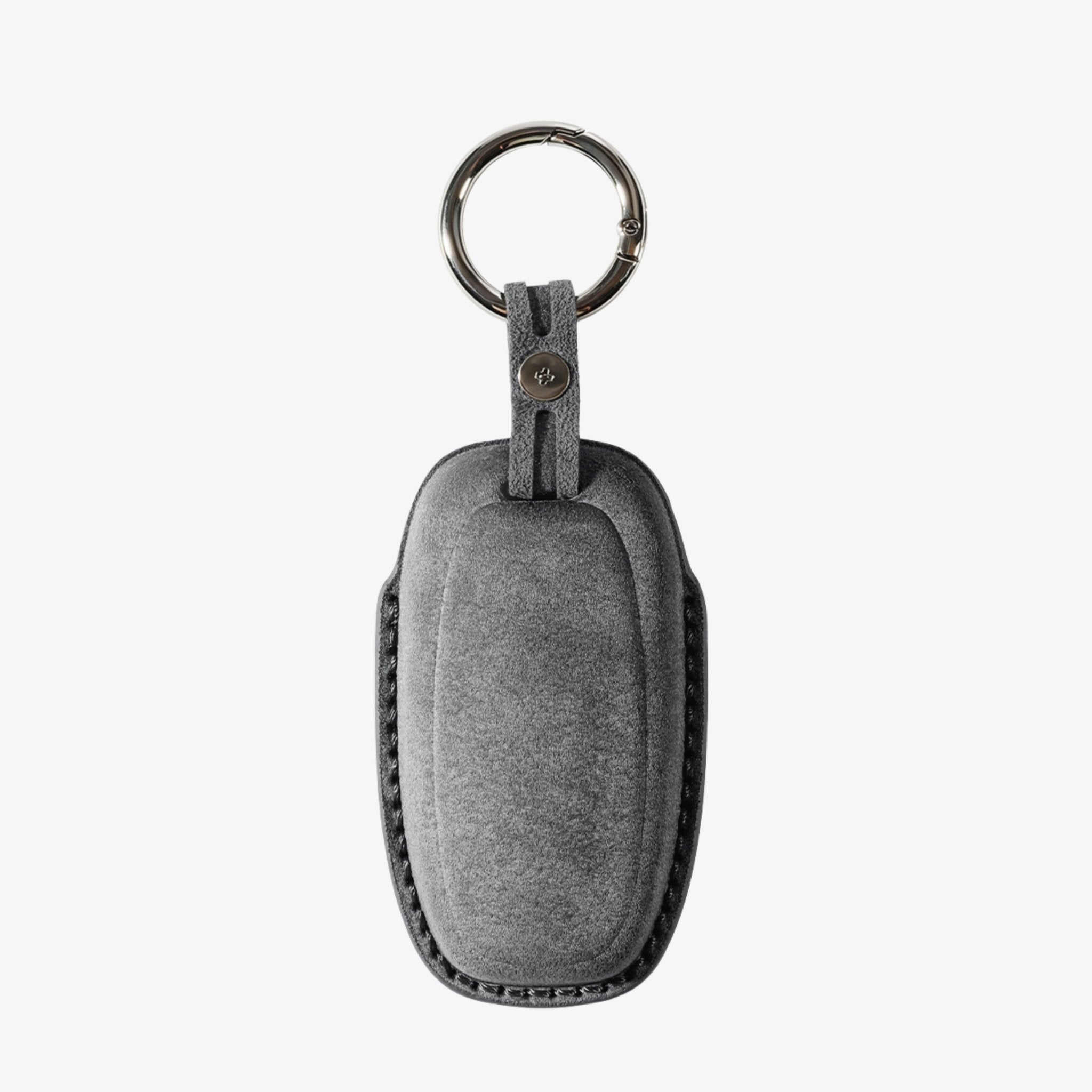 Alcantara Car Key Fob Cover for Audi Model C with Buckle - Space Grey - Alcanside