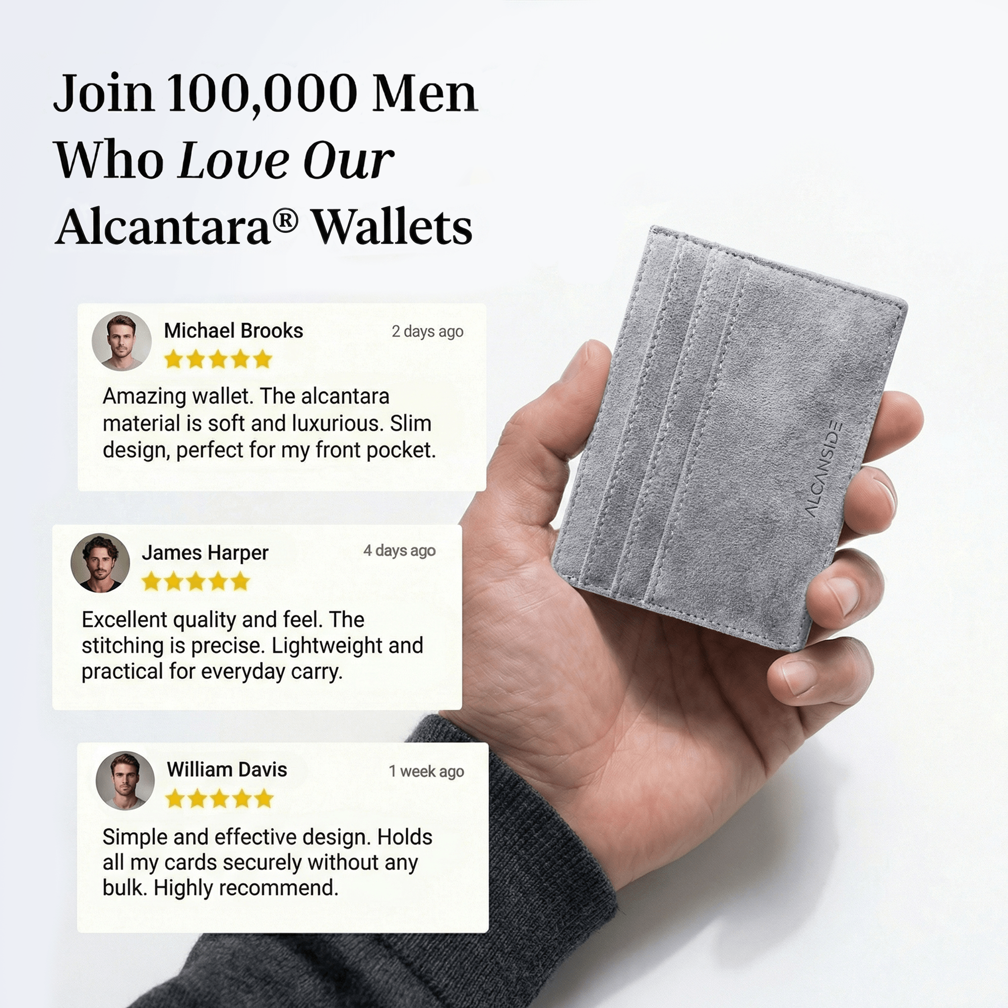 Alcantara Card Wallet - Nardo Gray - Alcanside