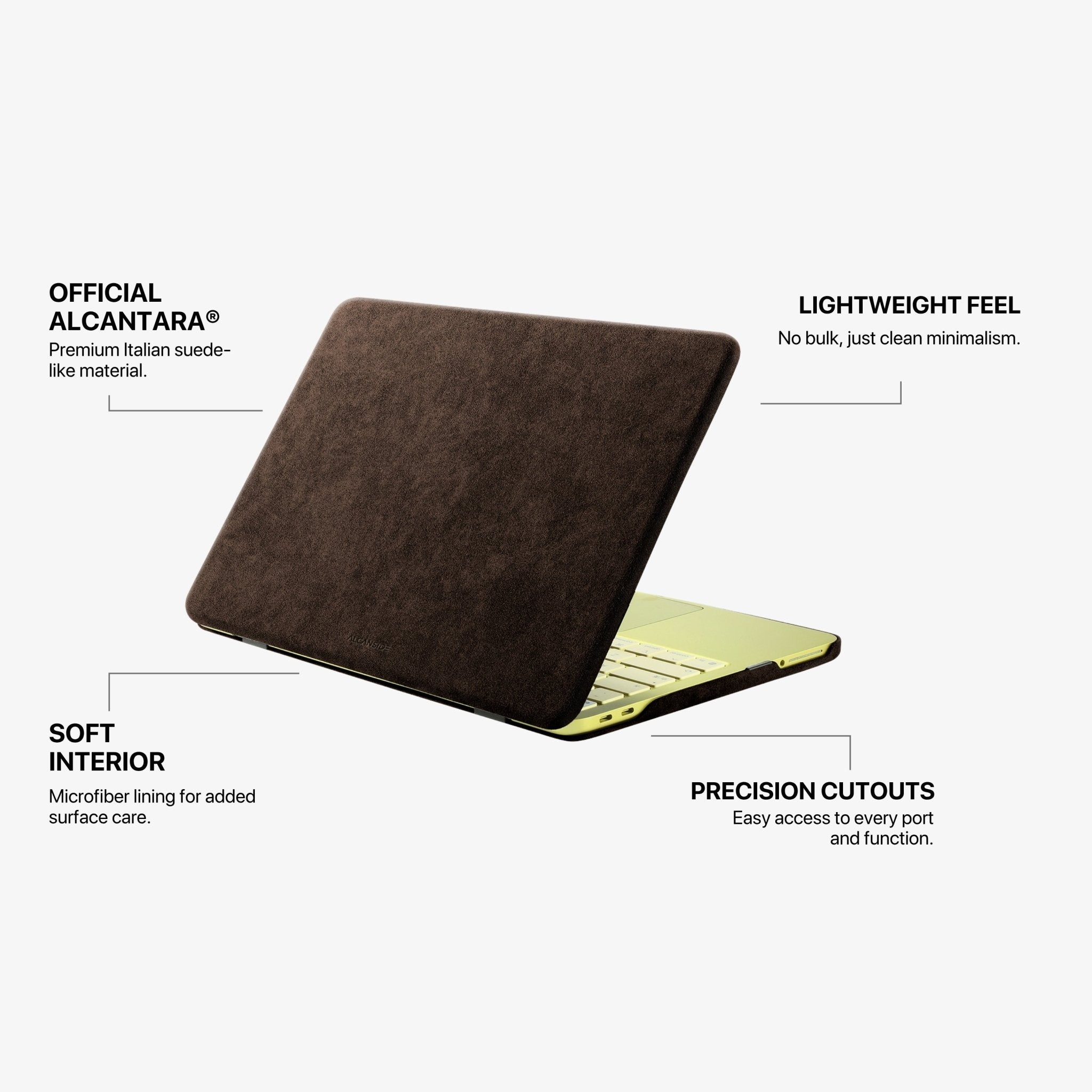 Alcantara MacBook Neo Cover – For 13 inch (2026) – Chocolate Brown - Alcanside