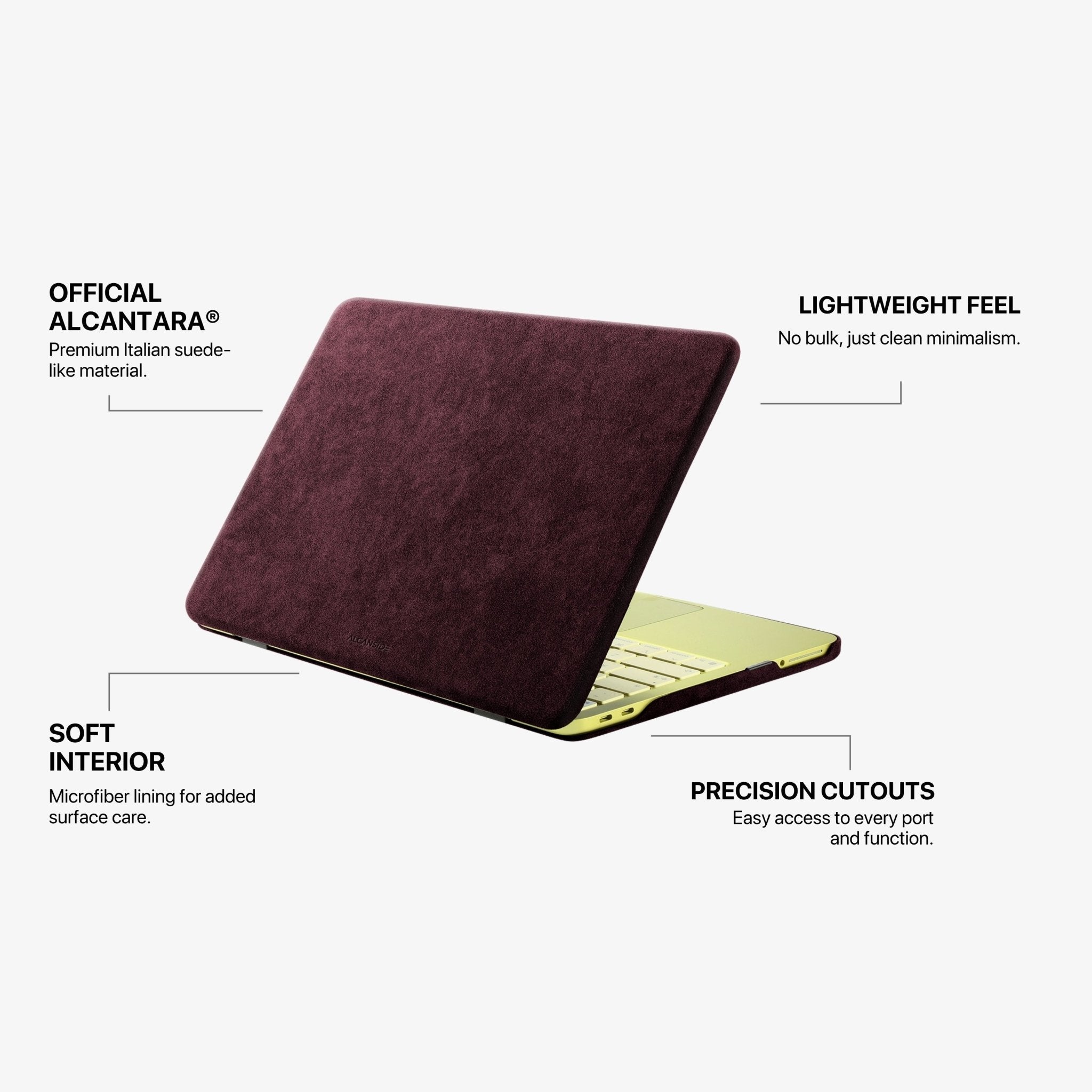Alcantara MacBook Neo Cover – For 13 inch (2026) – Wine Red - Alcanside