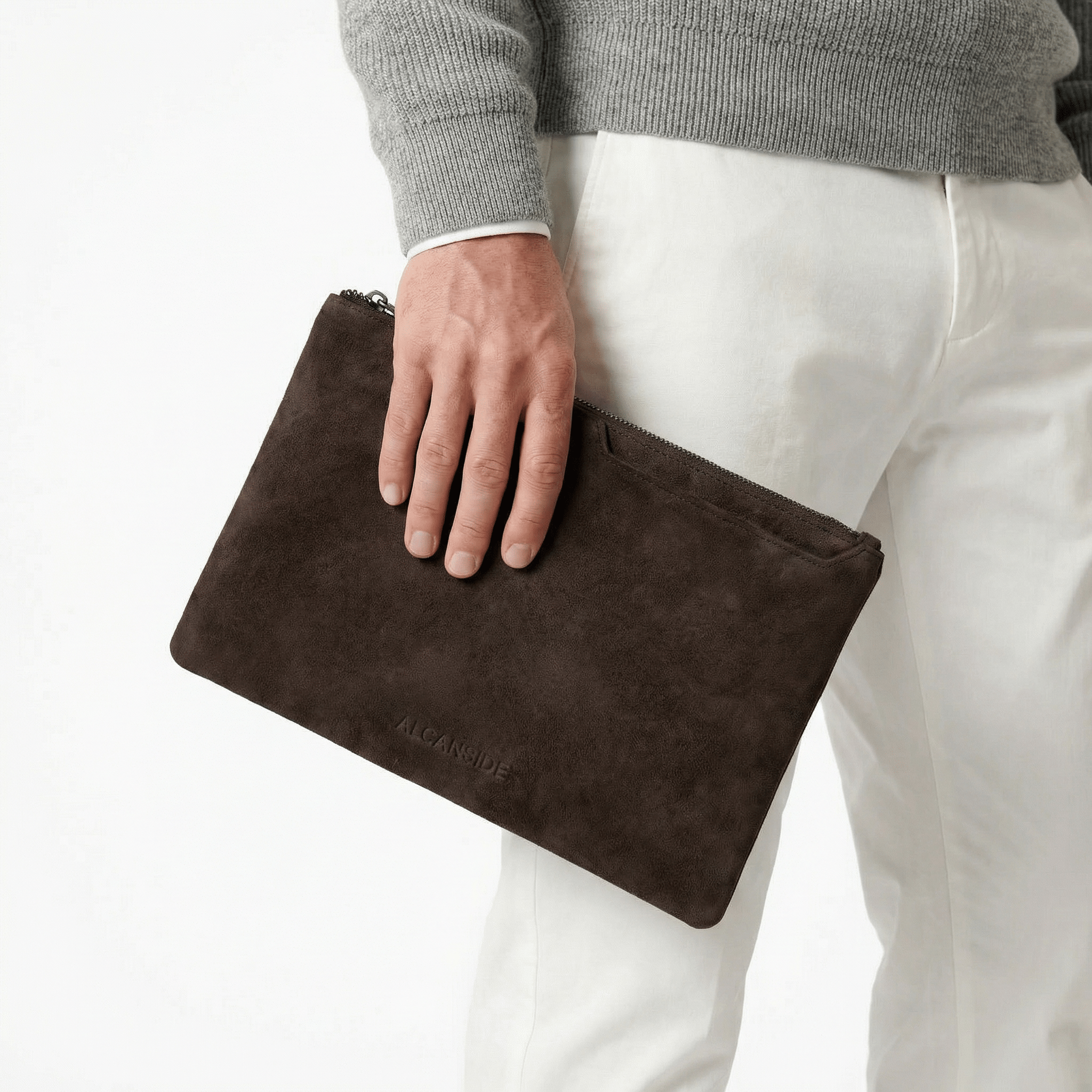 Alcantara Pouch - Chocolate brown - Alcanside