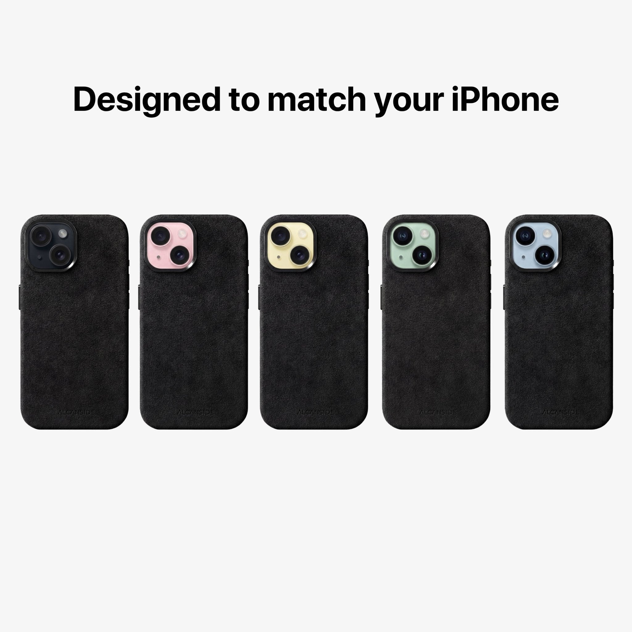 iPhone 15 - Alcantara Case - Deep Black - Alcanside